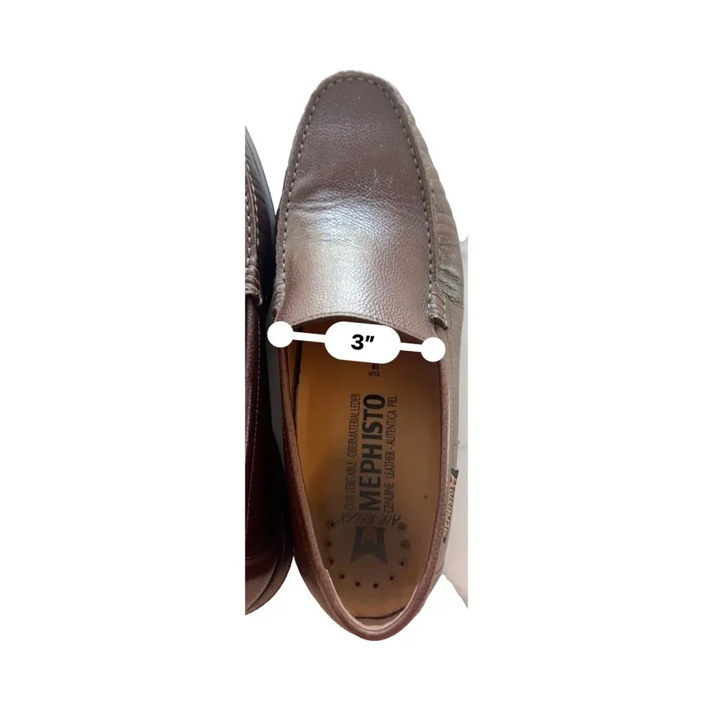 Mephisto Henri Brown Pebbled Leather Slip-On Loafer Moccasin Men's US 10.5